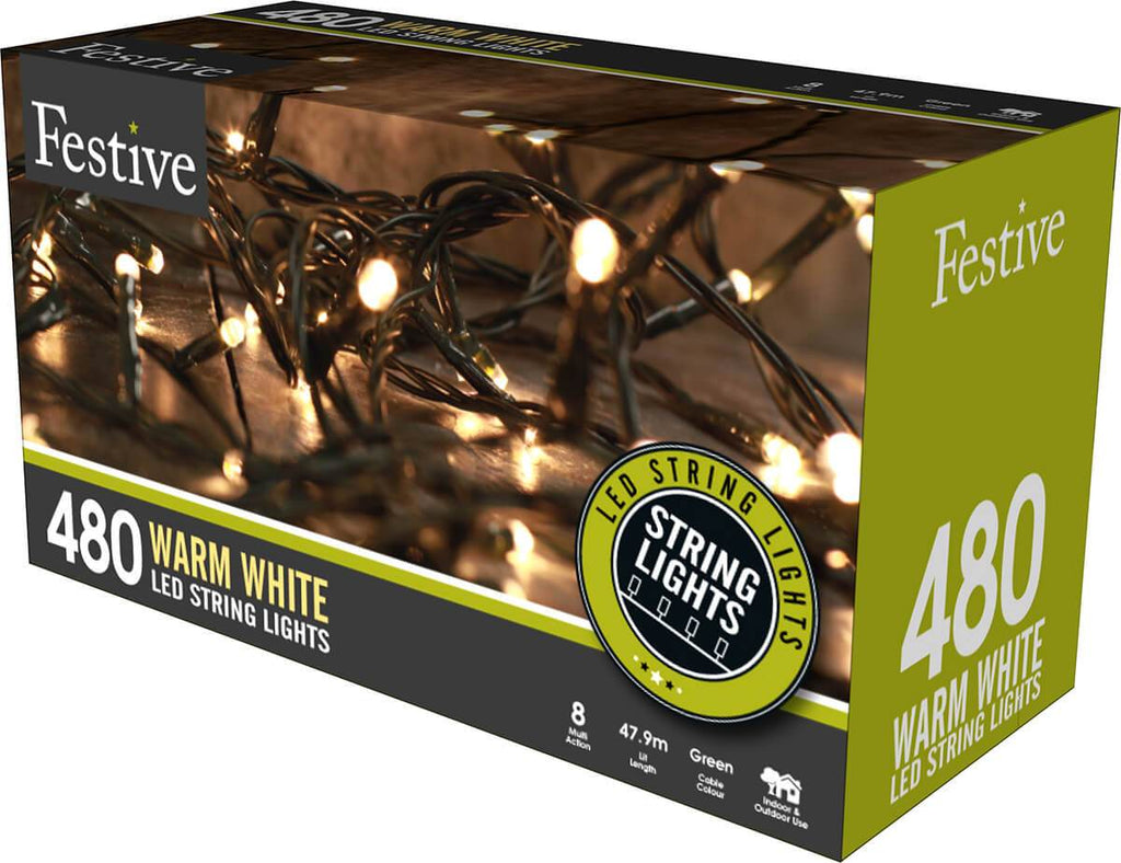 480 Warm White LED String Lights from The Christmas Forest