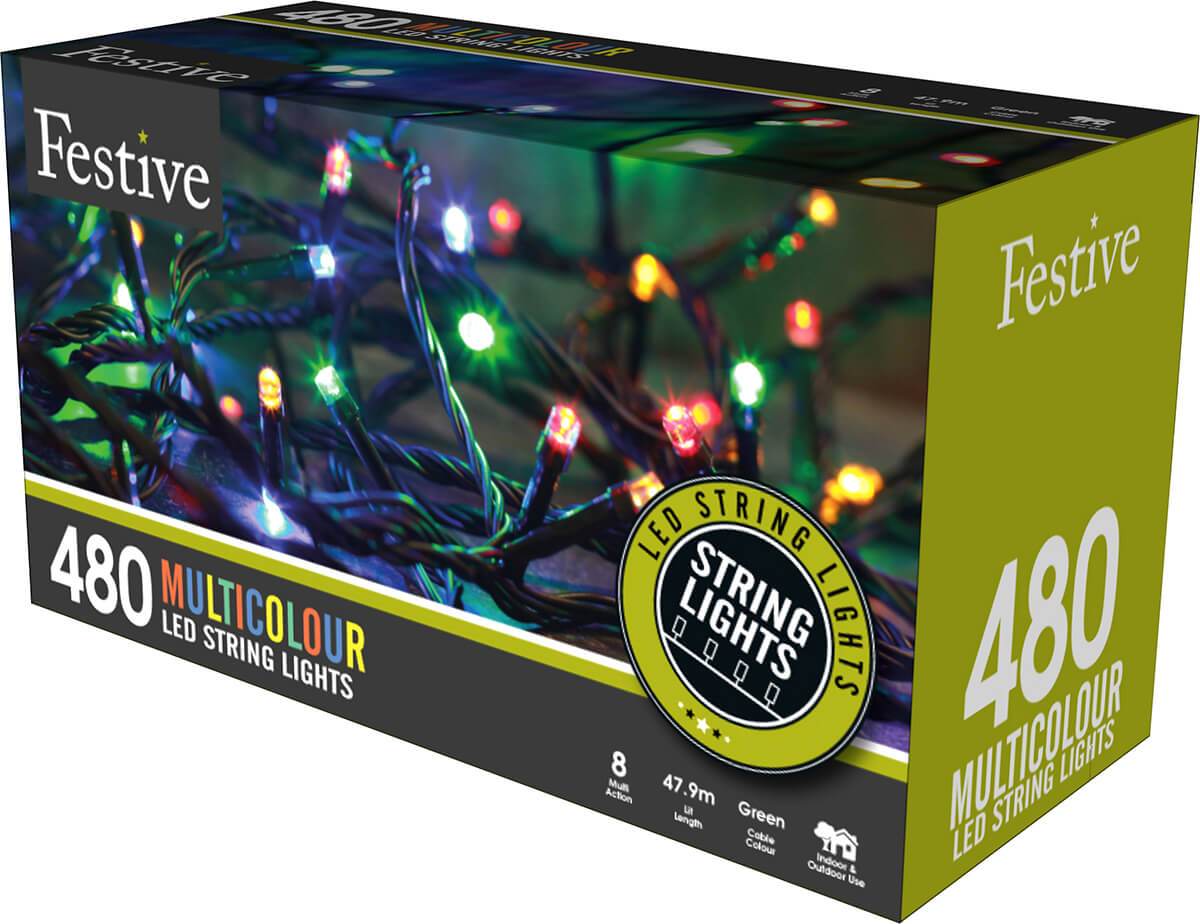 480 Led String Lights 480 Multicolour LED String Lights | The Christmas Forest