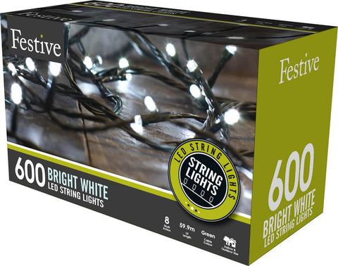 600 Ice White LED String Lights